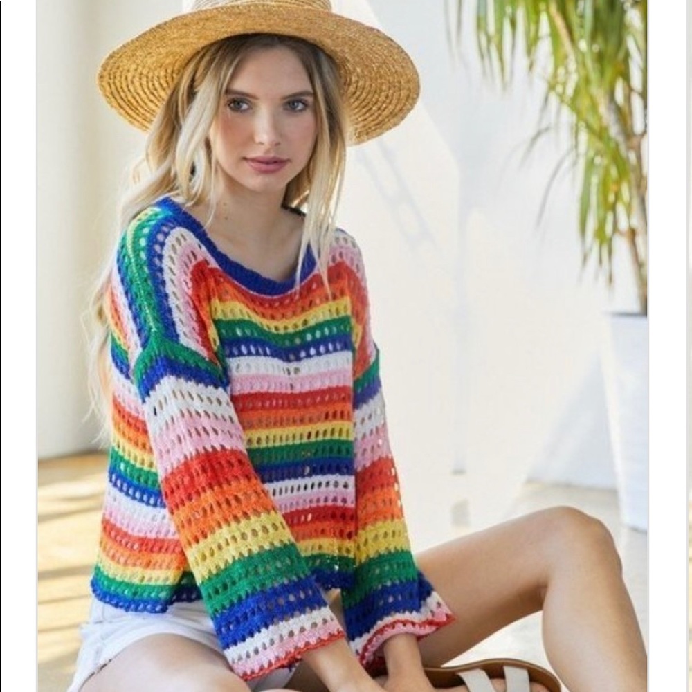 Rainbow Knit Sweater